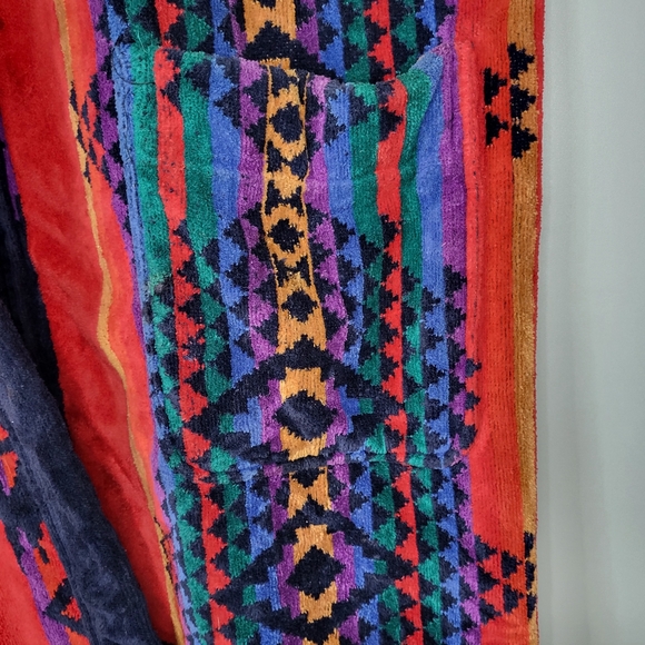 Vintage Ash Creek Trading Aztec Tribal Cotton Terry Cloth Robe One Size - Picture 5 of 9